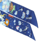 Hermes Twilly Sur Mon Nuage My Cloud Scarf Silk Blue — view 3