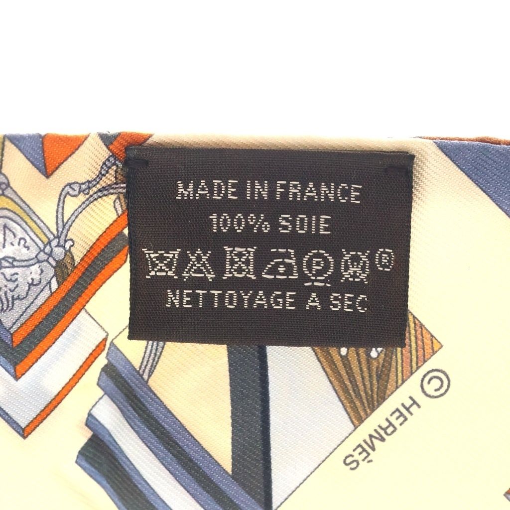 Hermes Twilly Spring Scarf Silk White Orange Blue — view 5