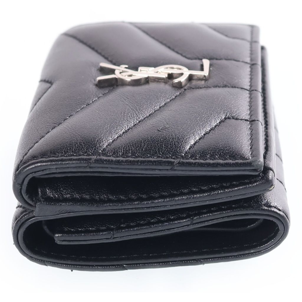 Saint Laurent Paris Loulou Tiny Wallet Compact Trifold Leather Black — view 3
