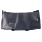 Saint Laurent Paris Tiny Wallet Trifold Compact Gold Leather Gray — view 5