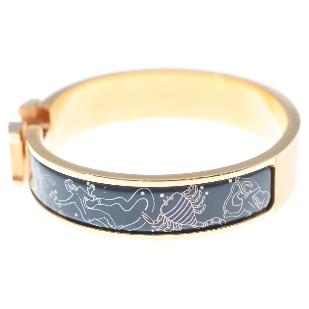 Hermes Clic H Bracelet Zodiac 18k Pink Gold Navy — view 4