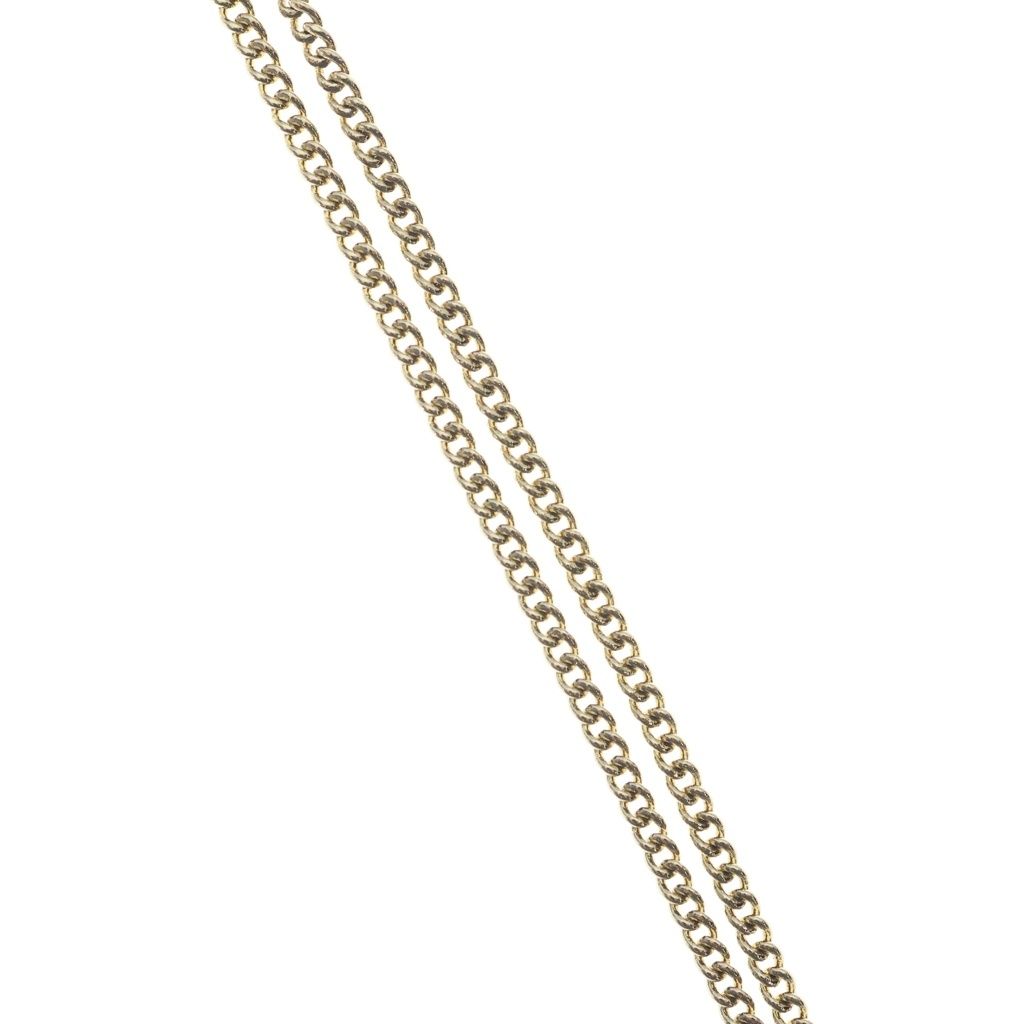 Chanel CC Logo Pendant Chain Gold Pink — view 4