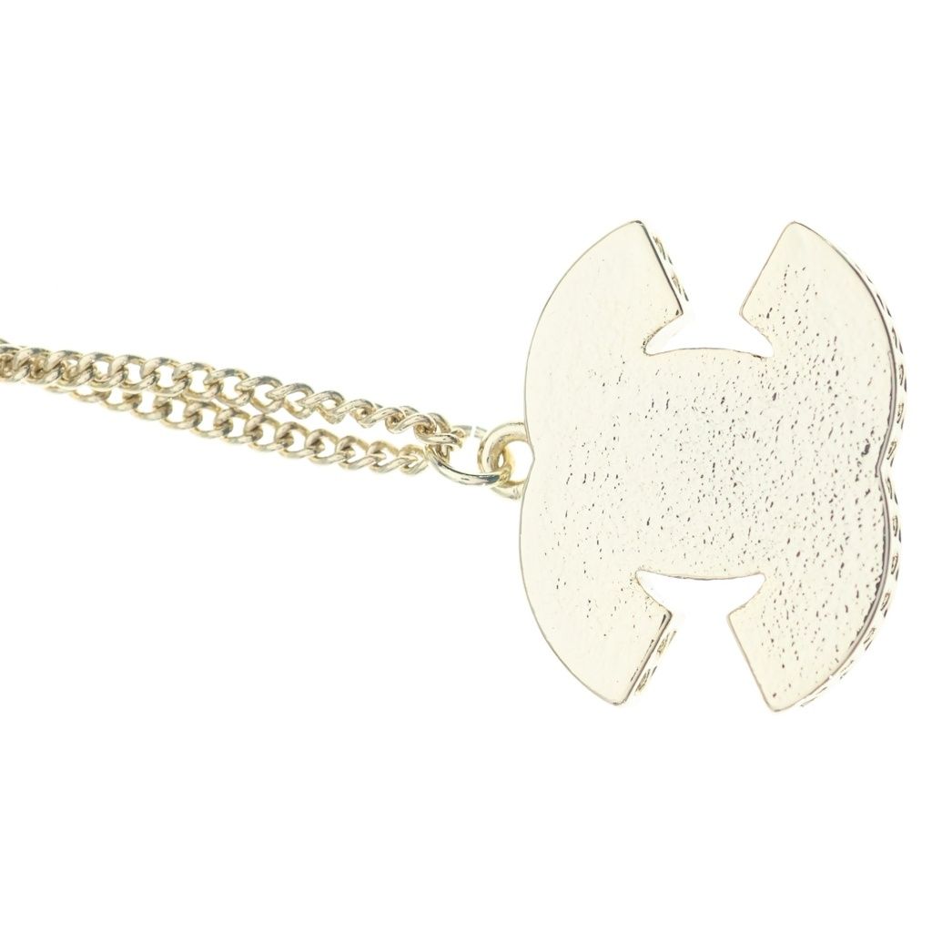 Chanel CC Logo Pendant Chain Gold Pink — view 3