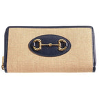 Gucci Horsebit Round Zip Wallet Beige
