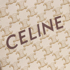 Celine Handbag Mini Vertical Cabas Triomphe 2-Way White Brown Leather — view 4