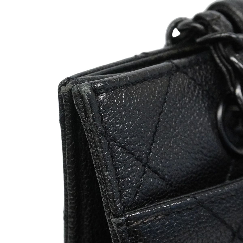 Chanel Chain Tote Bag Quilted Caviar Leather Black — view 8