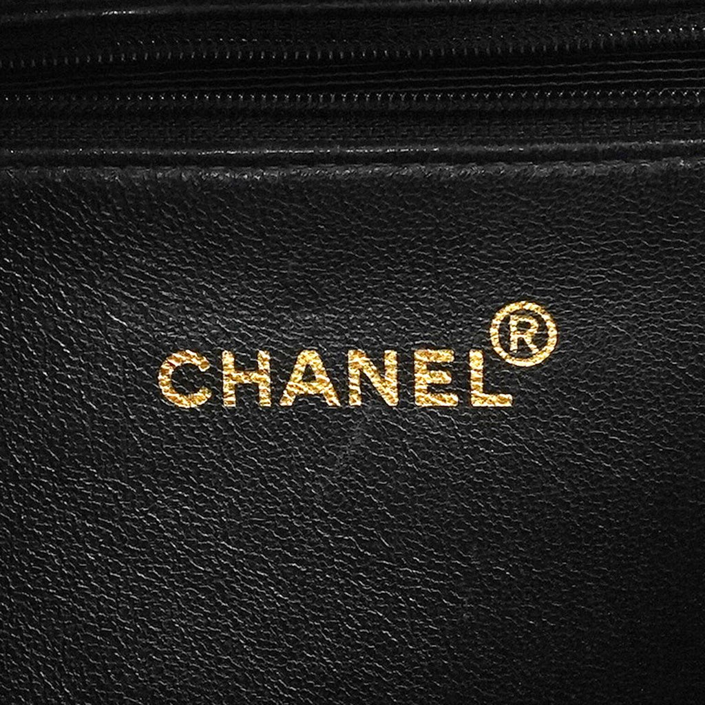 Chanel Chain Tote Bag Quilted Caviar Leather Black — view 5