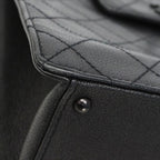 Chanel Chain Tote Bag Quilted Caviar Leather Black — view 6