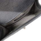 Chanel Shoulder Bag Boy Caviar Leather Gray Silver — view 4