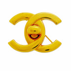 Chanel Brooch Vintage CC Logo Turnlock Gold Plated