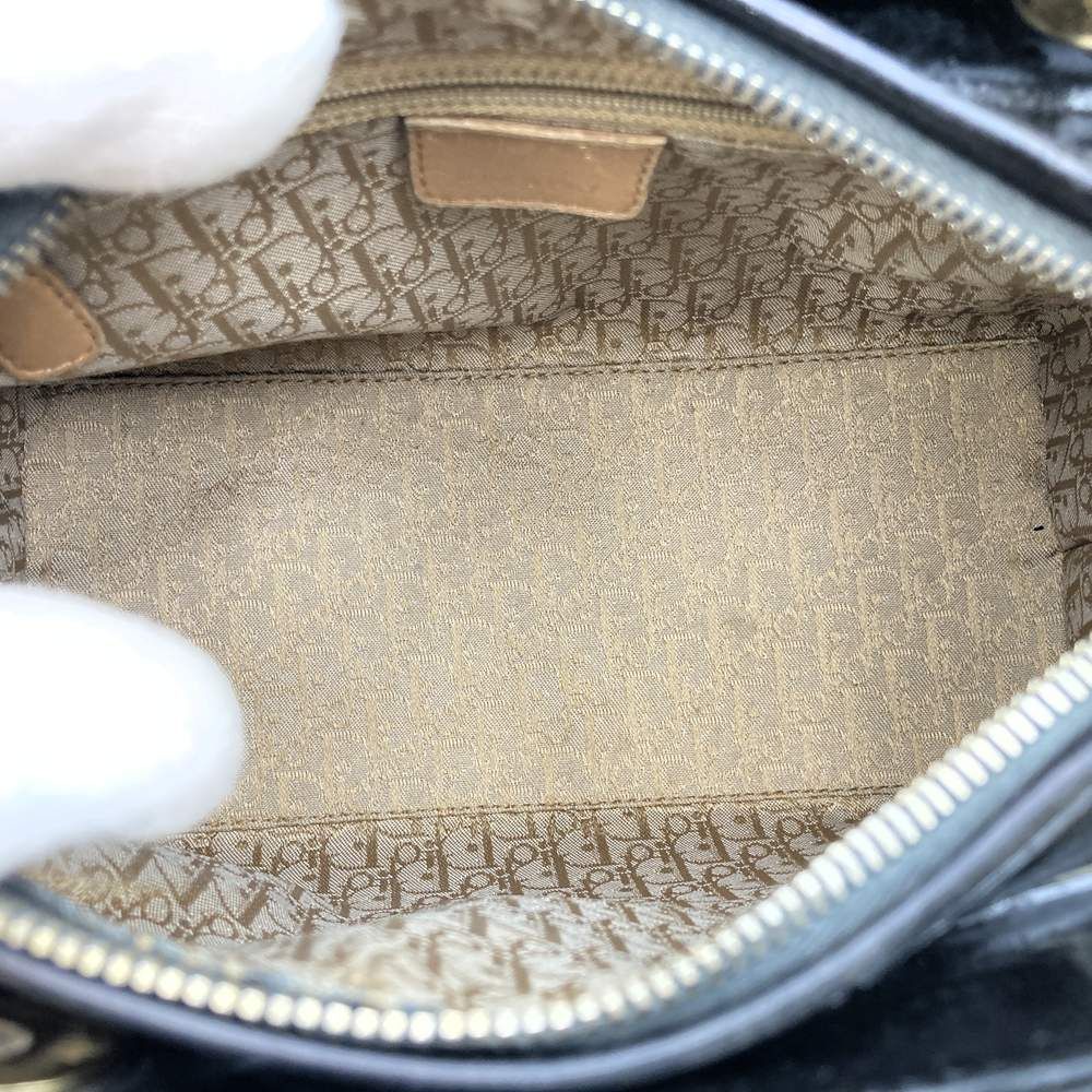 Dior Lady Handbag Patent Black Leather — view 6