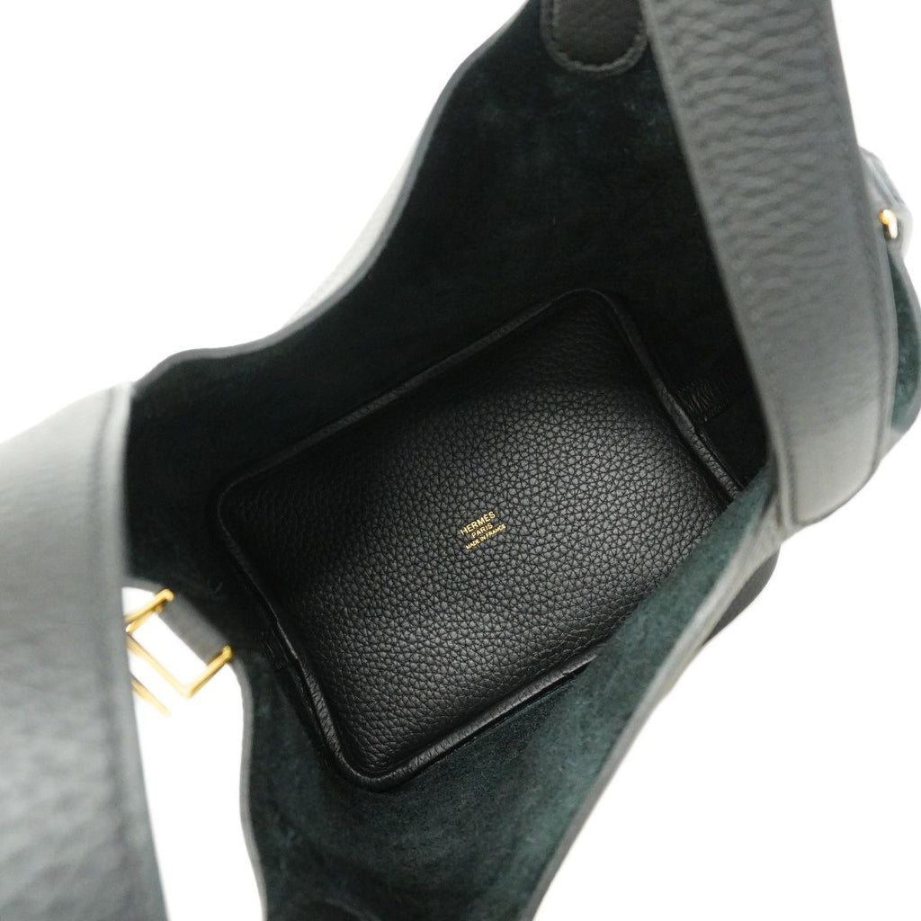 Hermes Handbag Picotin Lock PM Taurillon Clemence Black Gold — view 4
