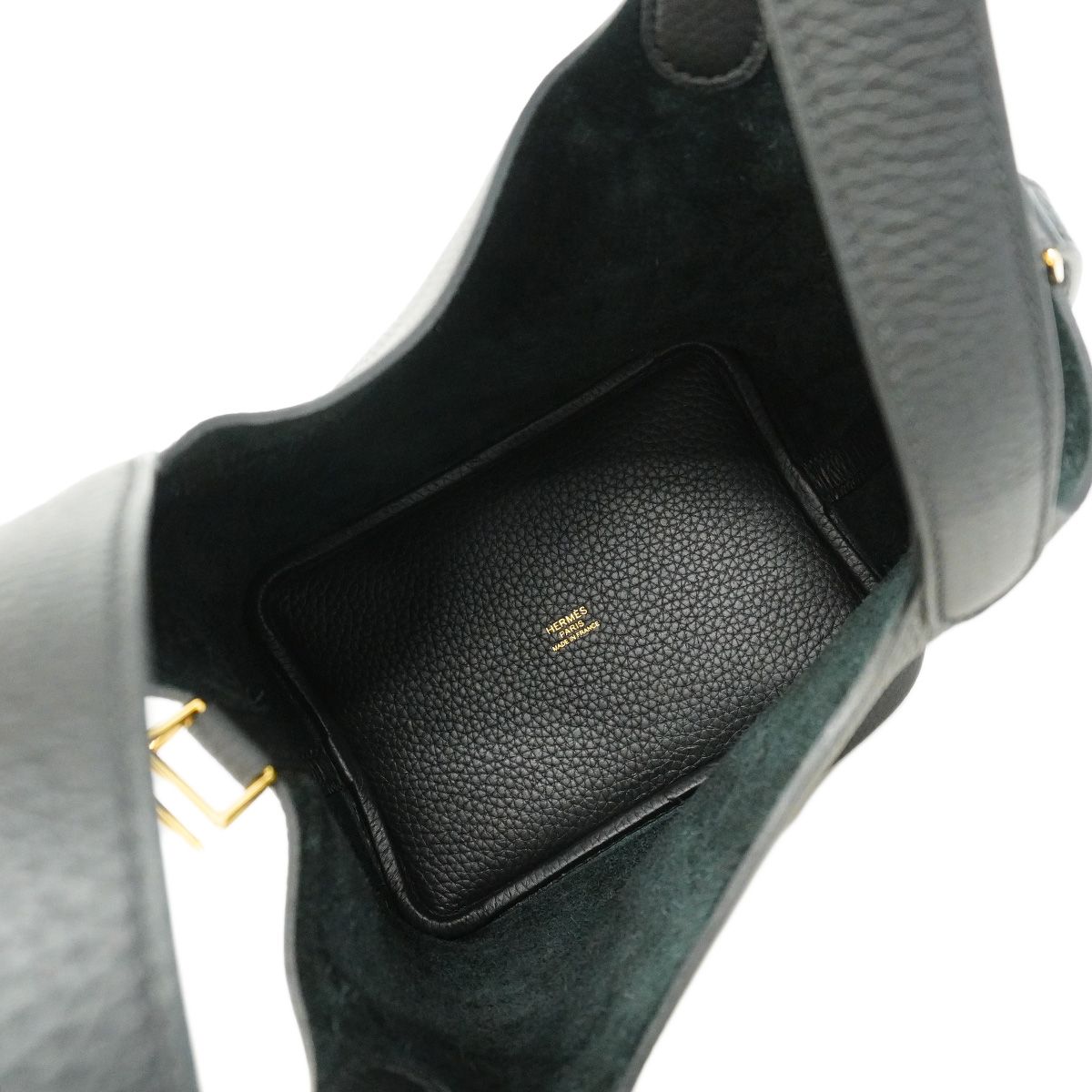 Hermes Handbag Picotin Lock PM Taurillon Clemence Black Gold — view 4