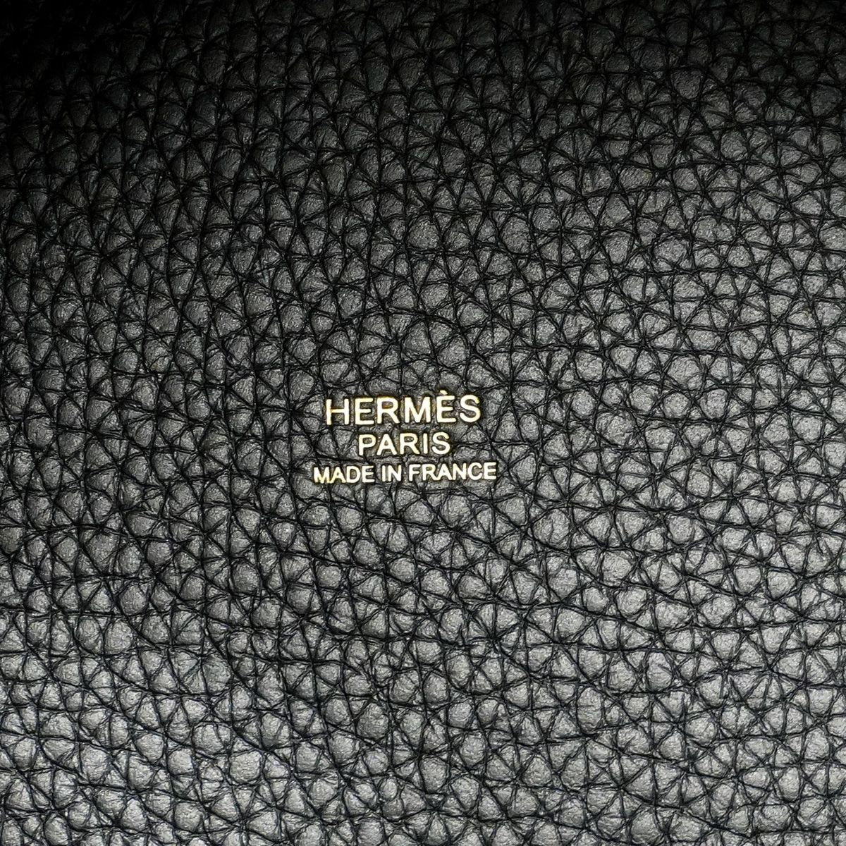 Hermes Handbag Picotin Lock PM Taurillon Clemence Black Gold — view 5
