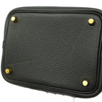 Hermes Handbag Picotin Lock PM Taurillon Clemence Black Gold — view 6