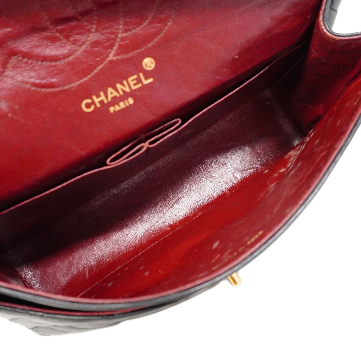 Chanel Shoulder Bag Quilted Lambskin Black Gold — view 4