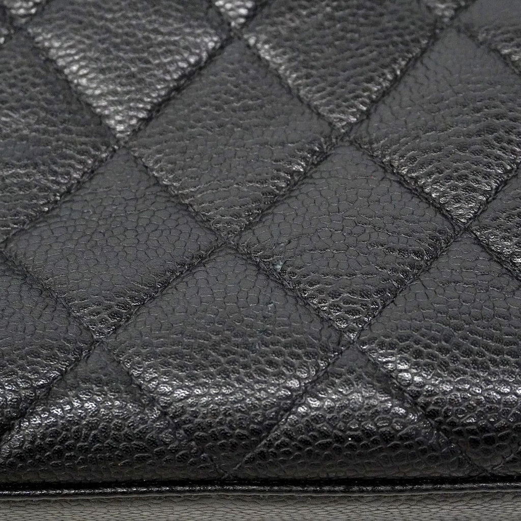 Chanel Handbag Quilted Caviar Leather Black Gold — view 7
