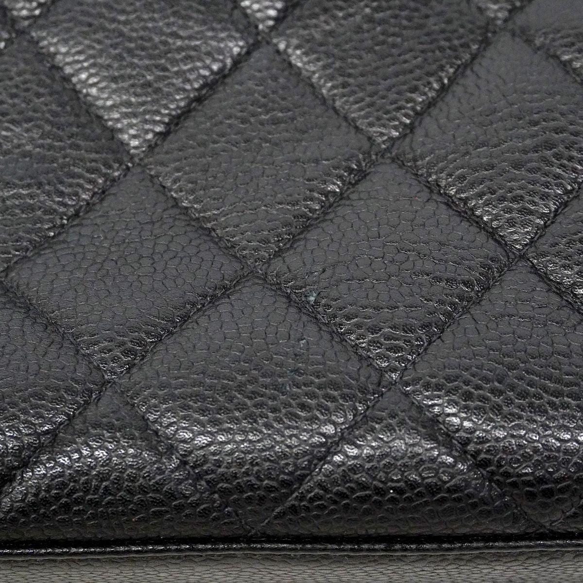 Chanel Handbag Quilted Caviar Leather Black Gold — view 7