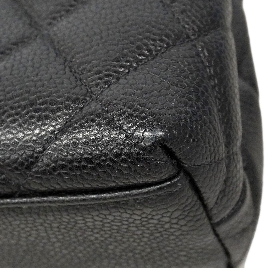 Chanel Handbag Quilted Caviar Leather Black Gold — view 8