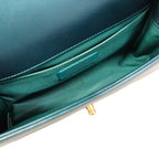 Chanel Shoulder Bag Boy Lambskin Blue Gold — view 4