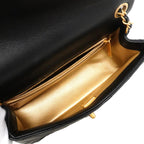 Chanel Shoulder Bag Quilted Lambskin Black Champagne Gold — view 4