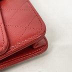 Chanel Wallet on Chain Quilted Leather Red Gold Shoulder Bag — view 6