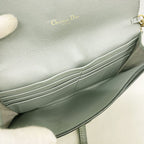 Dior Wallet on Chain Saddle Leather Gray Gold Shoulder Bag — view 4