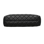 Chanel Tote Bag Quilted Lambskin Black Silver — view 3