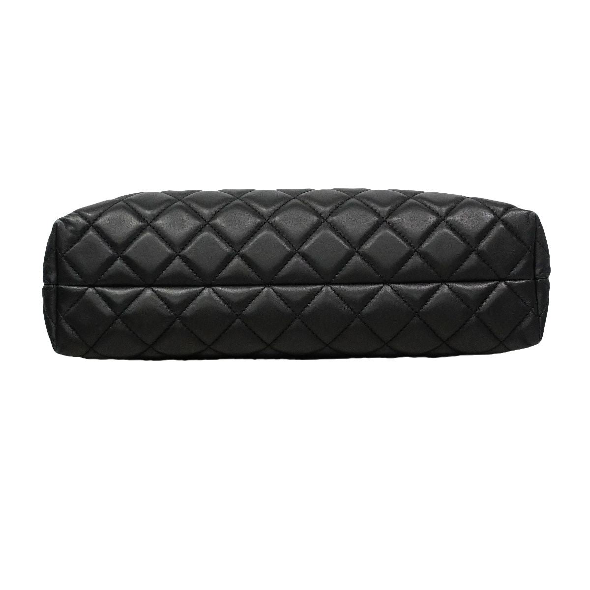 Chanel Tote Bag Quilted Lambskin Black Silver — view 3