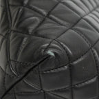 Chanel Tote Bag Quilted Lambskin Black Silver — view 6