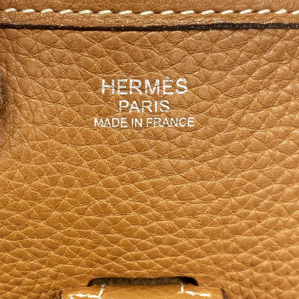 Hermes Shoulder Bag Evelyne Taurillon Clemence Gold Silver — view 5