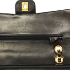 Chanel Shoulder Bag Quilted Lambskin Black Gold — view 6