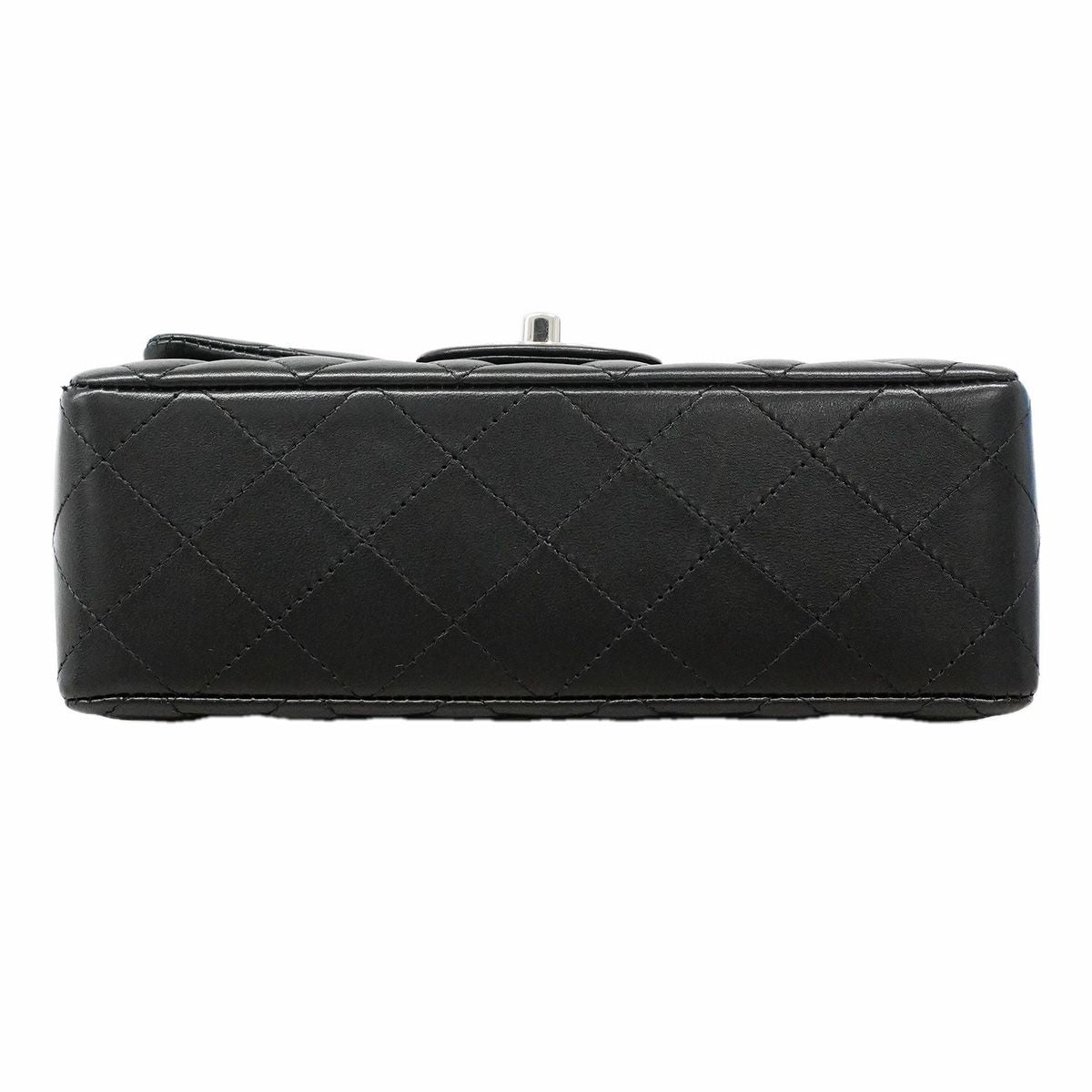 Chanel Shoulder Bag Mini Quilted Lambskin Black Silver — view 3