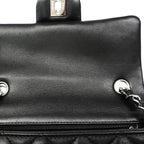 Chanel Shoulder Bag Mini Quilted Lambskin Black Silver — view 7