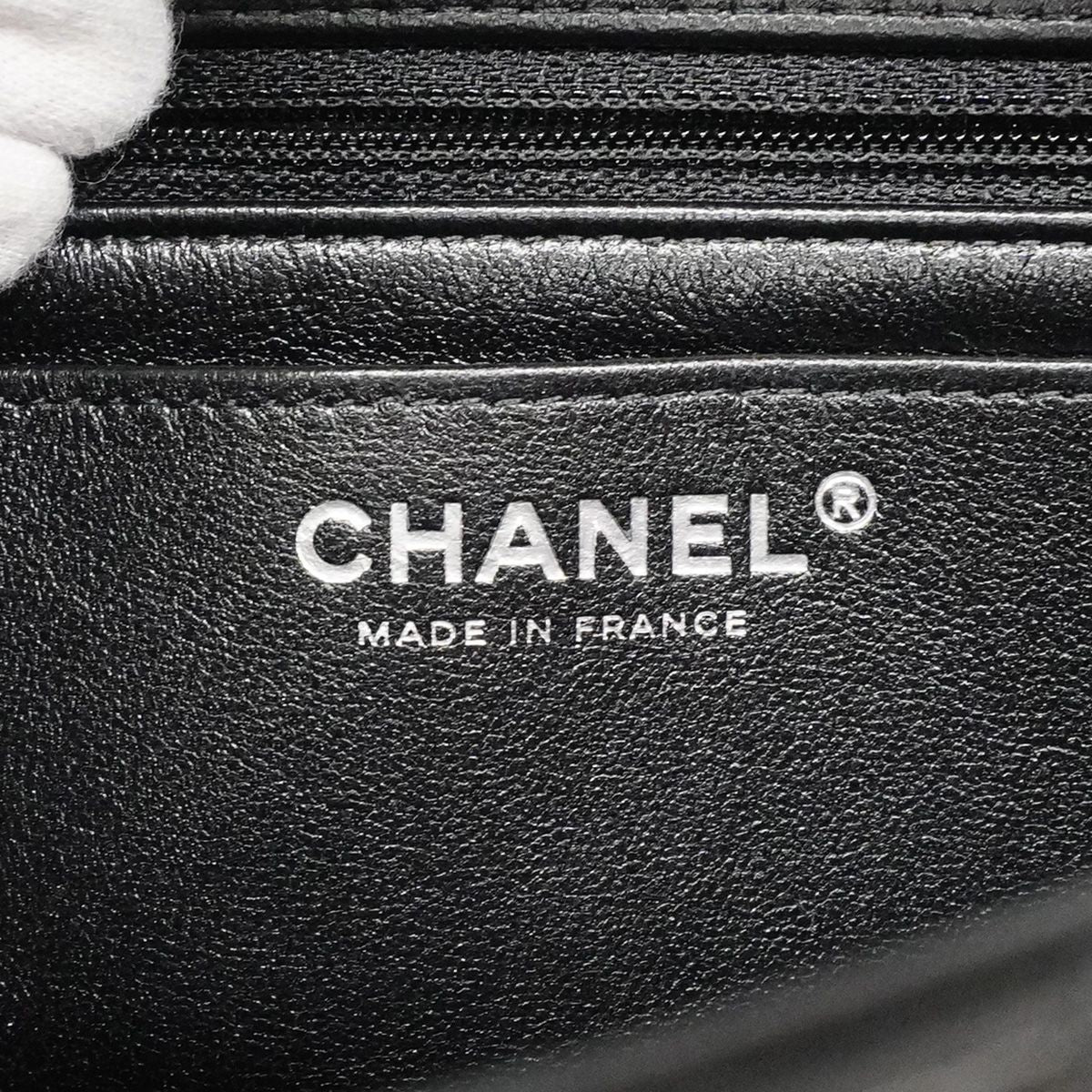Chanel Shoulder Bag Mini Quilted Lambskin Black Silver — view 5