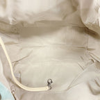 Chanel Shoulder Bag Suede Beige Blue Green Silver — view 4