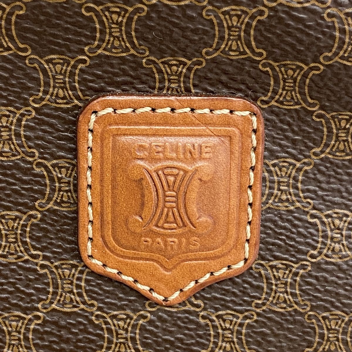 Celine Pouch Macadam Brown Gold — view 8