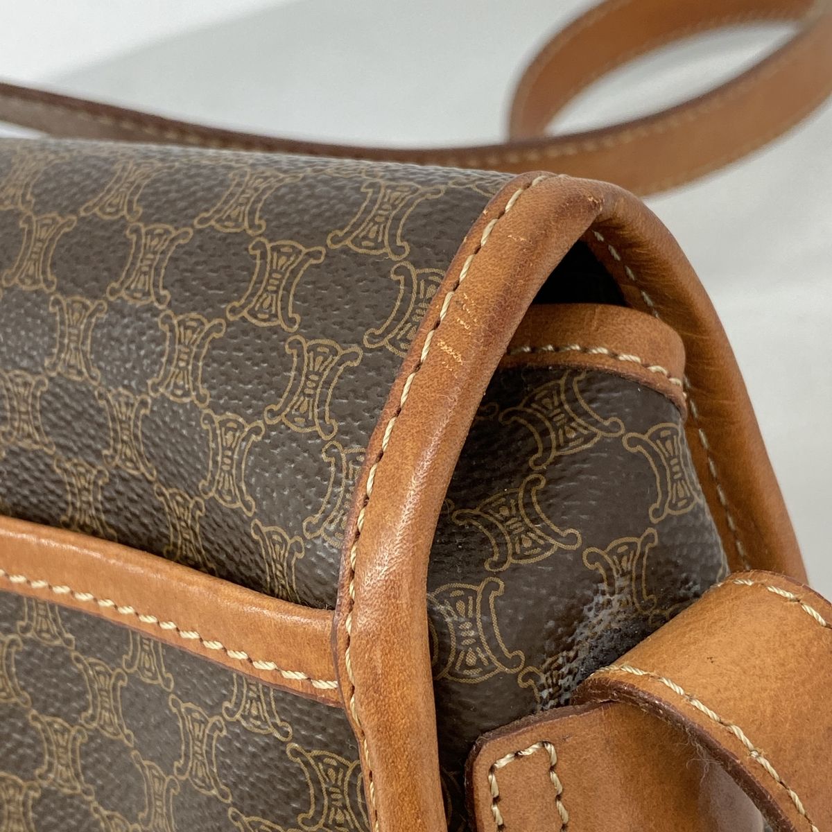 Celine Shoulder Bag Macadam Brown Gold — view 6