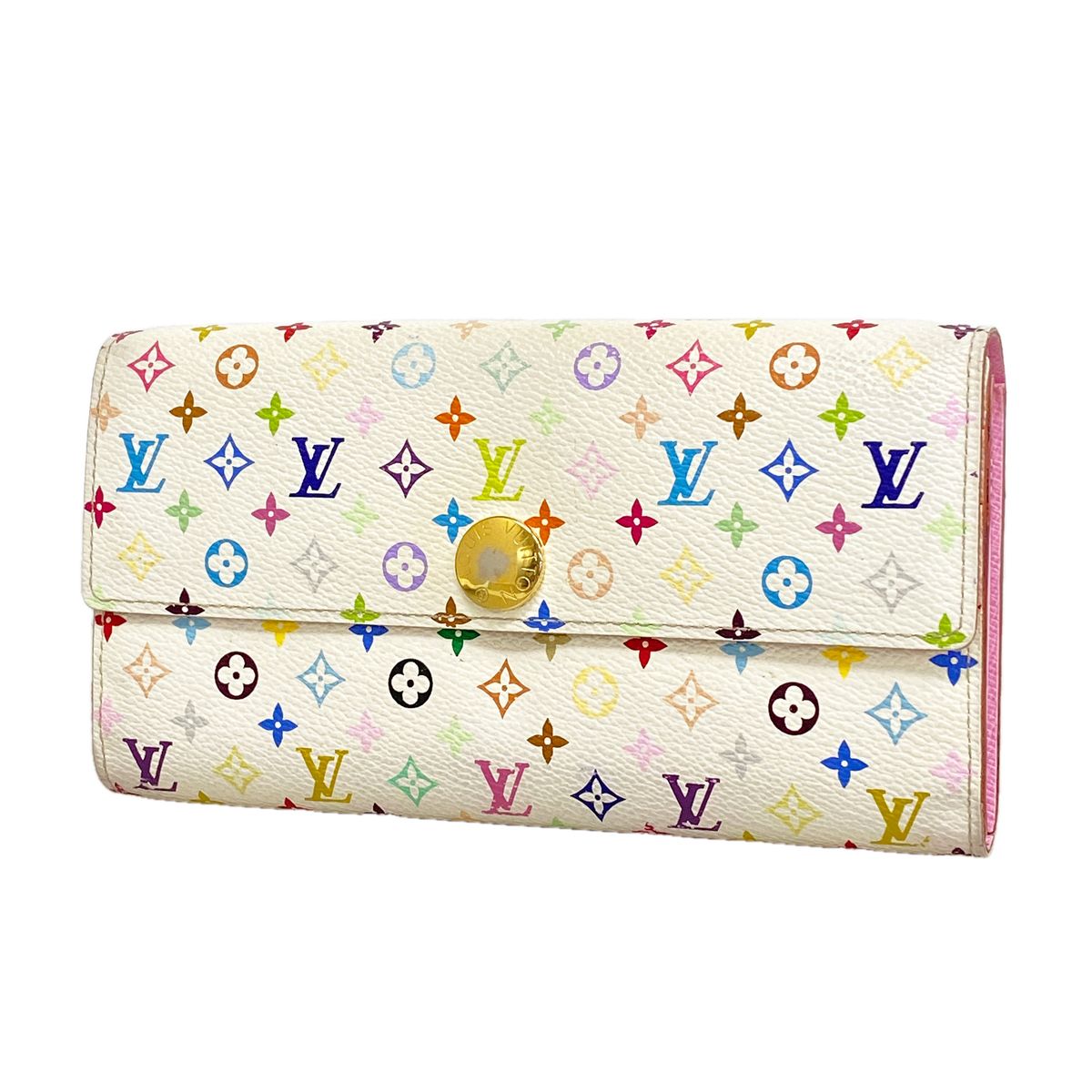 Louis Vuitton Wallet Monogram Multicolor Portefeuille Sarah Blanc Rich