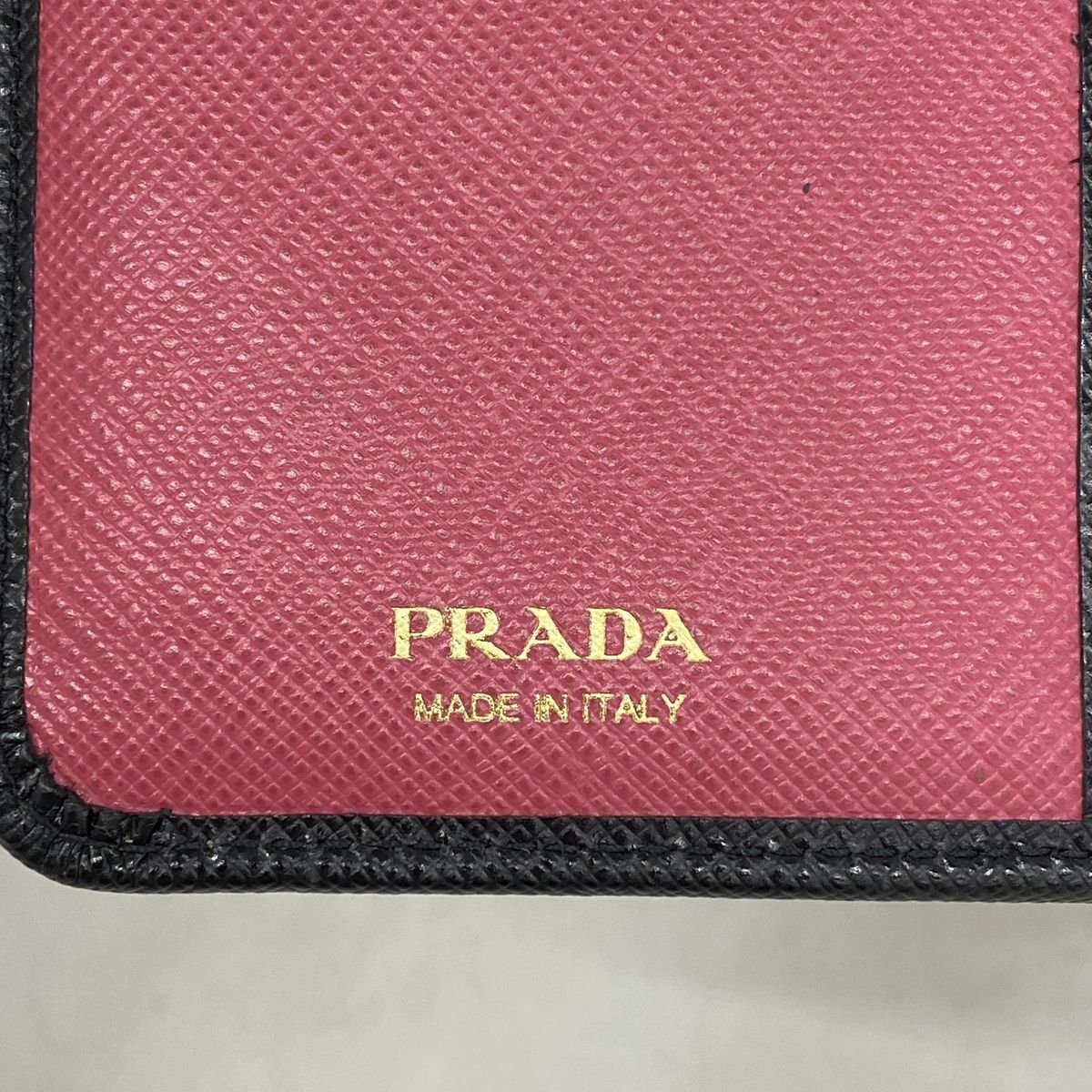 Prada Wallet Saffiano Leather Black Gold — view 4