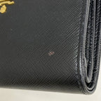 Prada Wallet Saffiano Leather Black Gold — view 5