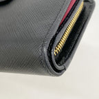Prada Wallet Saffiano Leather Black Gold — view 6