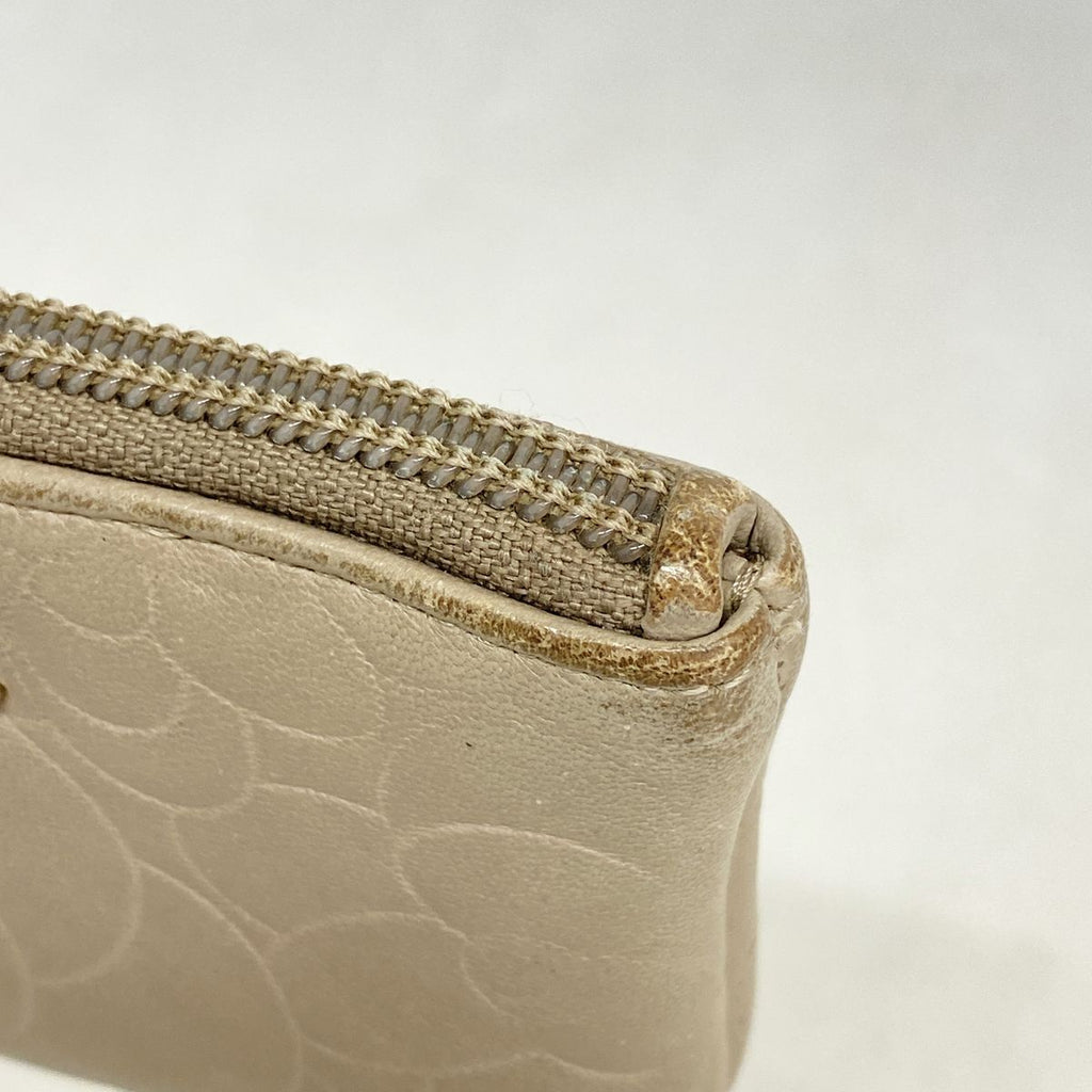 Chanel Coin Purse Camellia Lambskin Beige Gold — view 6