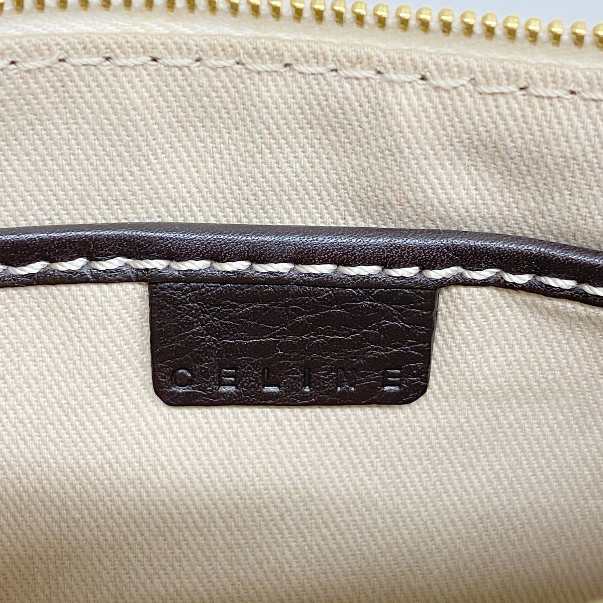 Celine Handbag Macadam White Gold — view 5