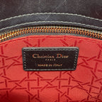 Dior Handbag Cannage Lady Leather Black Champagne Gold 2-Way Bag — view 5