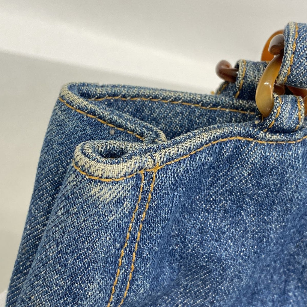 Chanel Tote Bag Denim Blue Gold — view 7