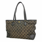 Gucci Tote Bag GG Marmont Denim Navy Gold