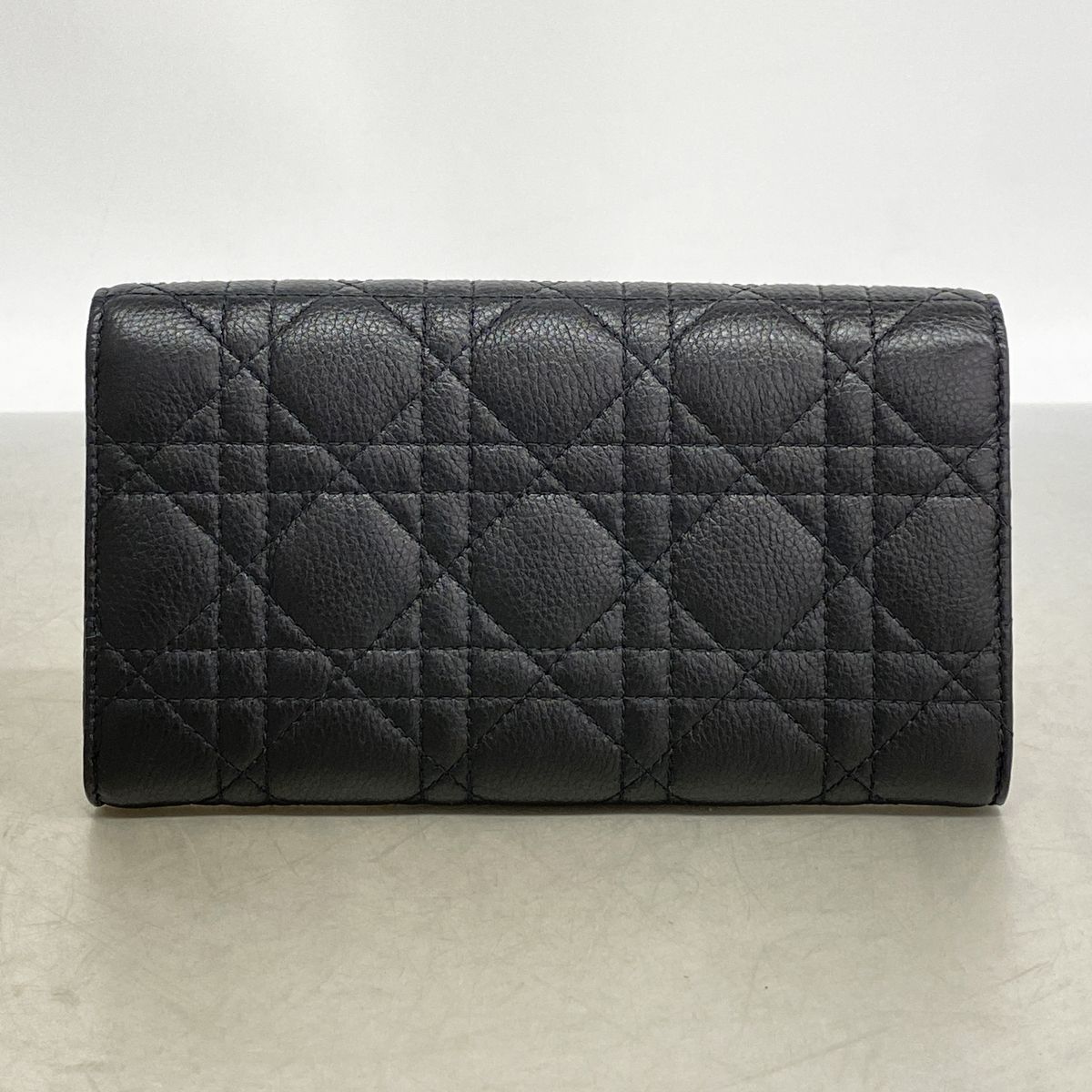 Dior Wallet Cannage Leather Black Gold — view 8