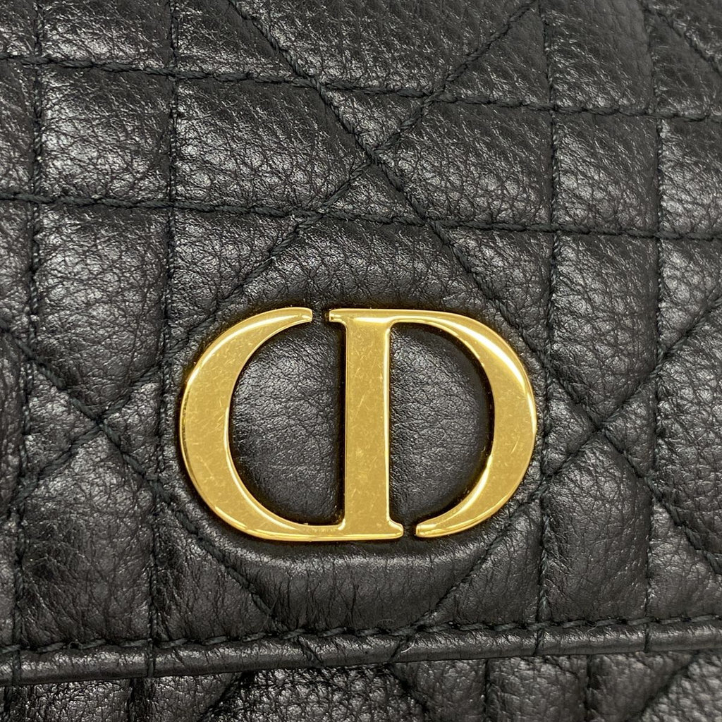 Dior Wallet Cannage Leather Black Gold — view 7