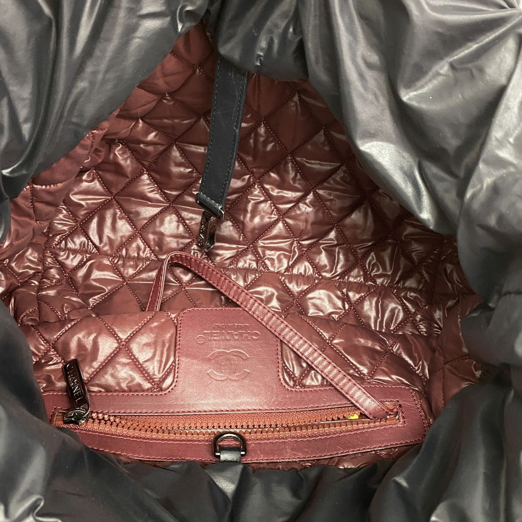 Chanel Tote Bag Coco Cocoon Nylon Black Silver — view 4